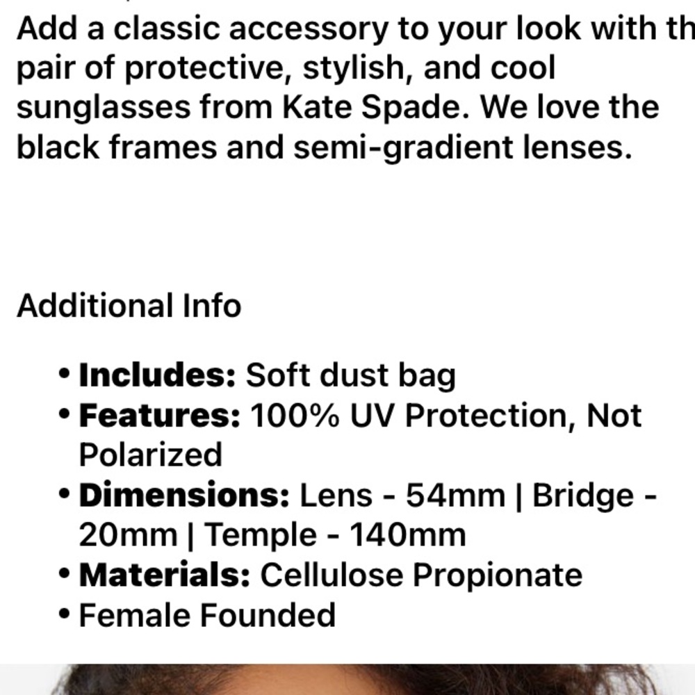 NEW Kate Spade Samantha Sunglasses - Picture 5 of 9